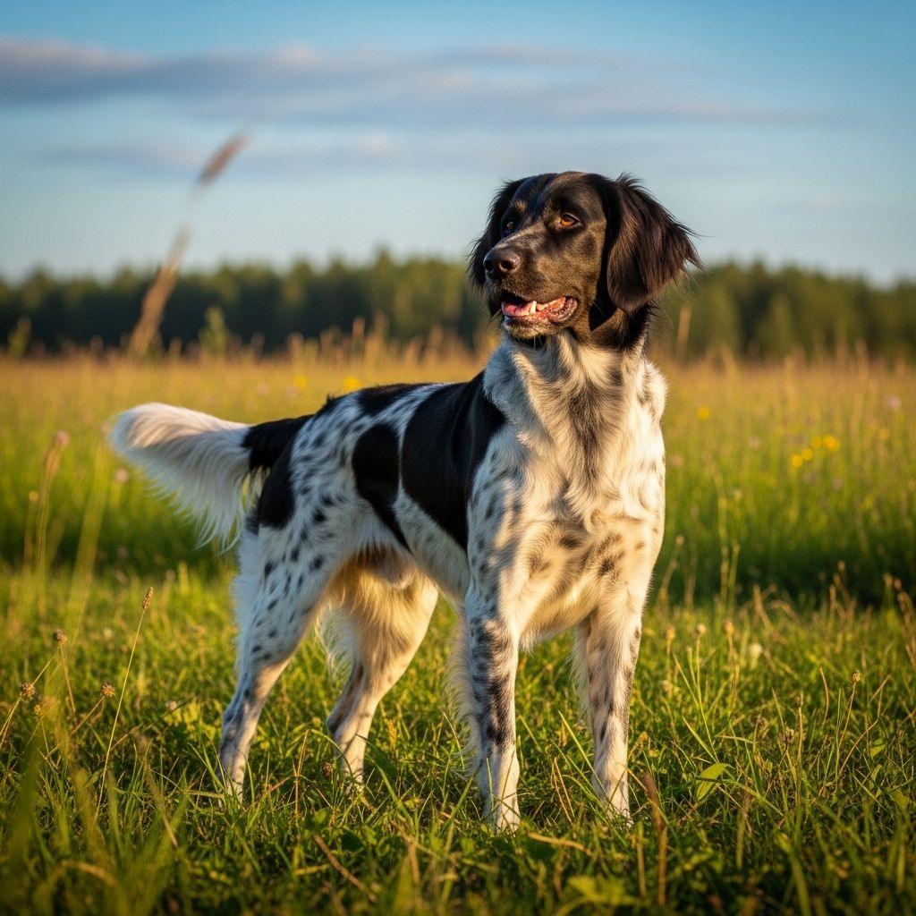 An intelligent gundog breed that thrives on mental challenges and outdoor adventures.