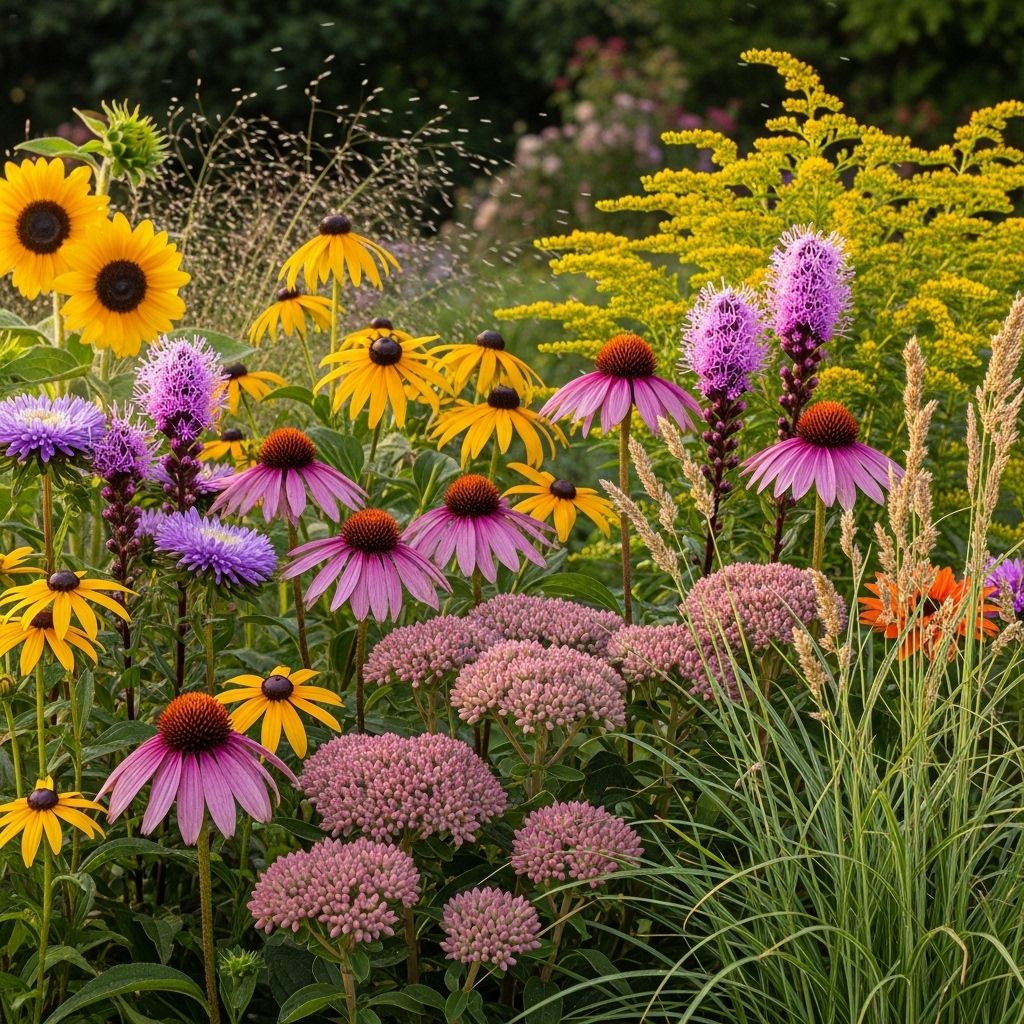 Add vibrant, heat-tolerant perennials that sustain visual interest when days grow shorter.