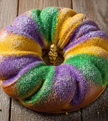 Celebrate Mardi Gras with a homemade King Cake – a vibrant, sweet bread rich with tradition, flavor, and festive color.