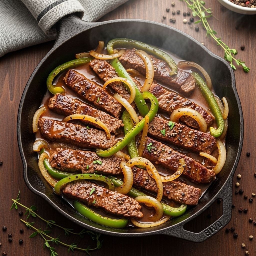 Discover a deliciously simple pepper steak recipe with tender beef, sautéed peppers, and a sweet-savory sauce—perfect for a quick and satisfying meal.