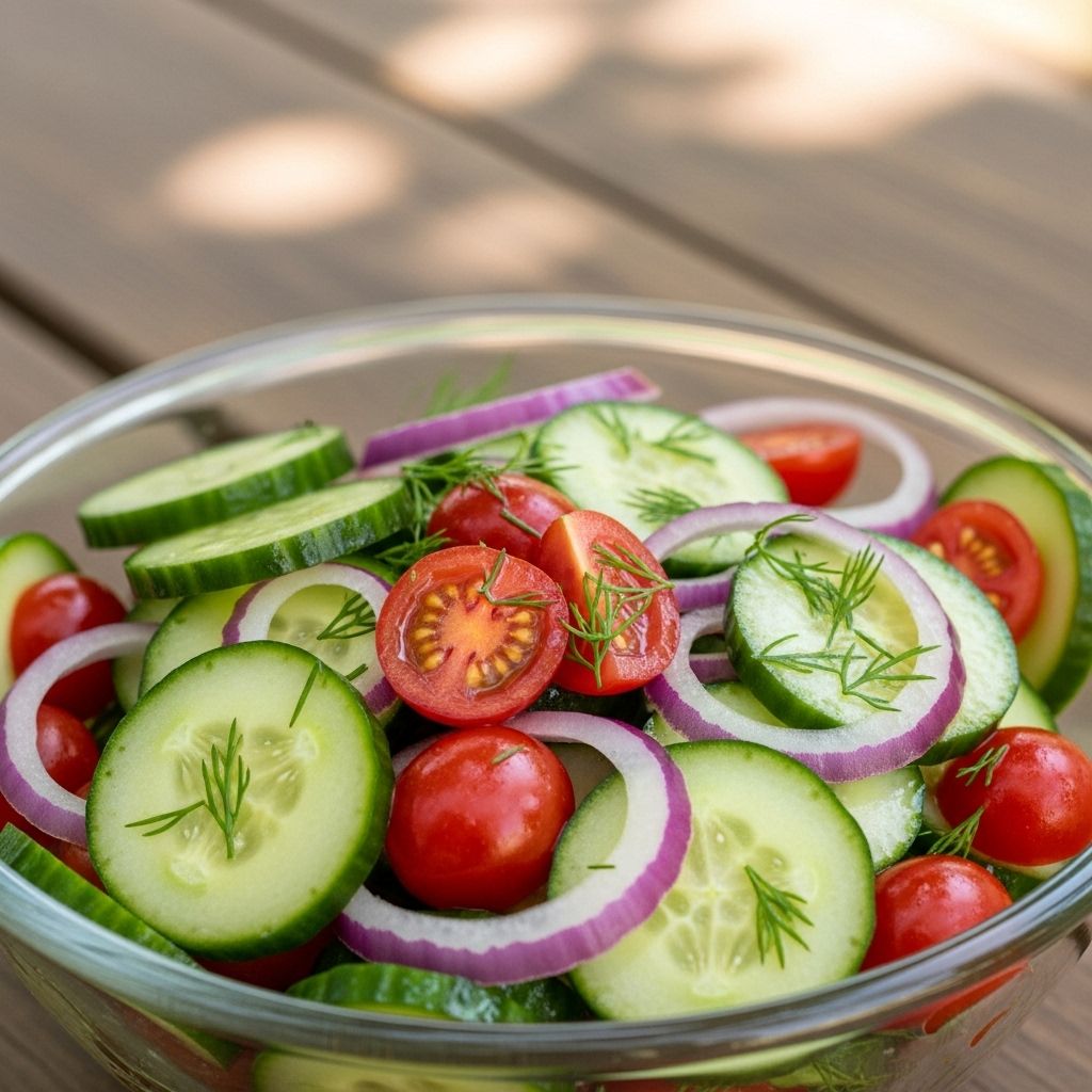 Tangy vinaigrette elevates fresh garden veggies into a popular warm-weather staple.