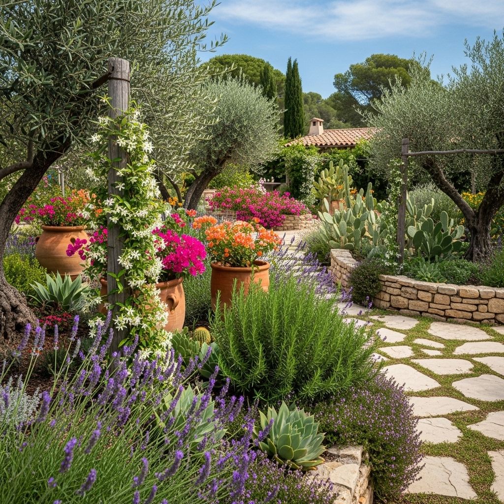 Create a lush, resilient Mediterranean-inspired garden with plants prized for their beauty, fragrance, and resistance to drought.