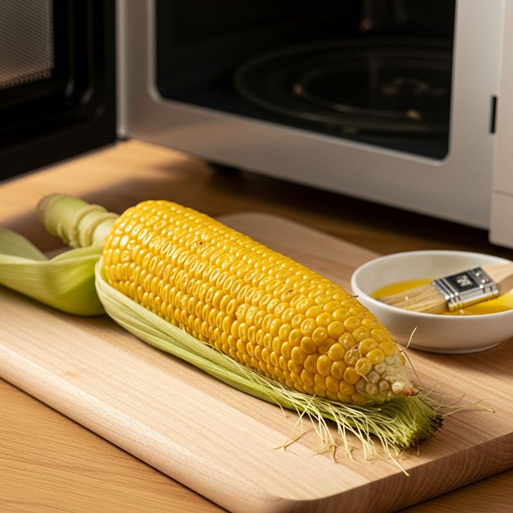 Master the art of steaming sweet corn in its husk—no boiling, no grill, just fast, flavorful results in your microwave.
