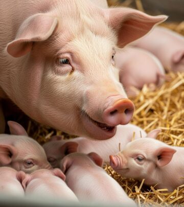 Soft maternal grunts guide nursing, soothe piglets, and showcase pigs’ social nature.