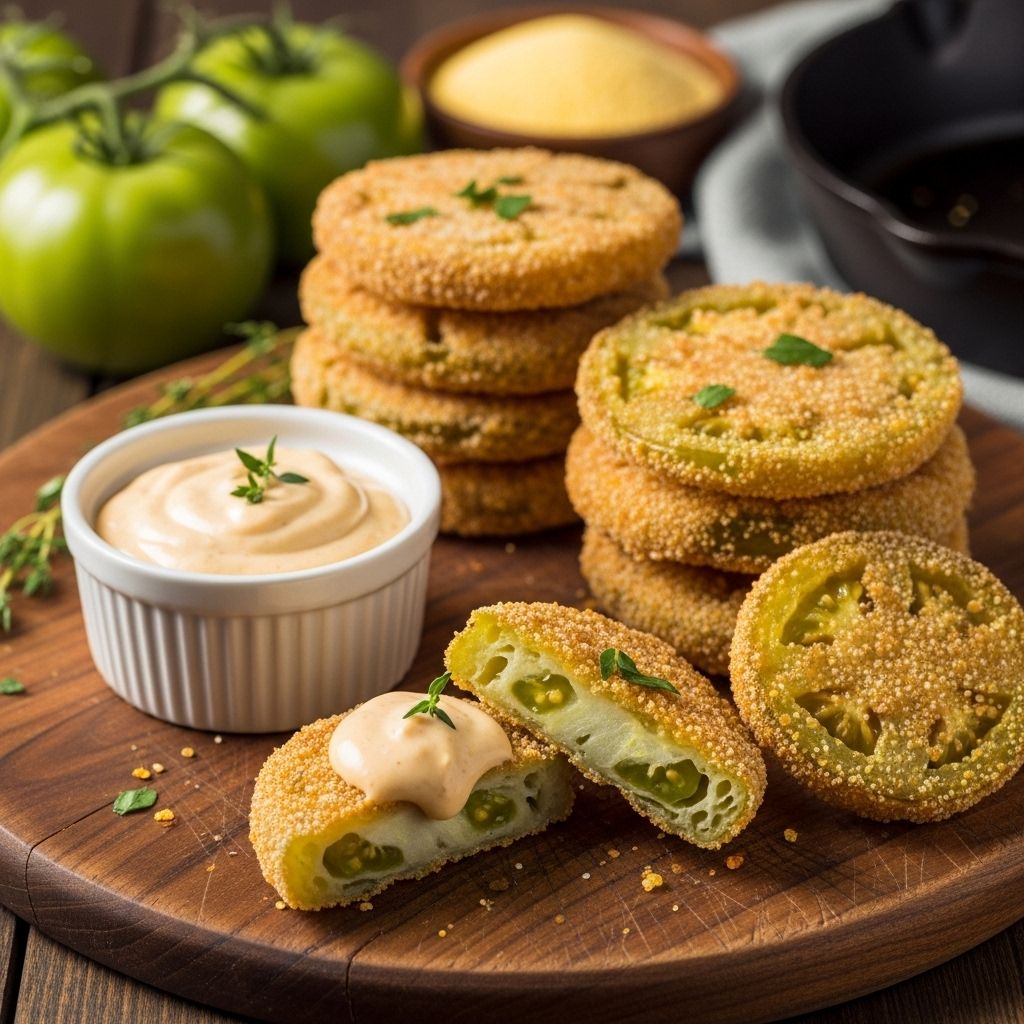 Master the art of classic Southern fried green tomatoes with tips, variations, and a zesty Cajun ranch dip.