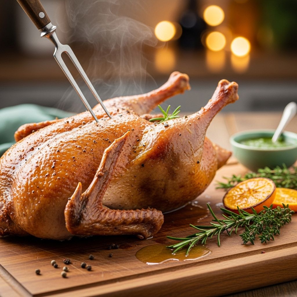 Master the art of roasting duck with this foolproof method for tender, flavorful results every time