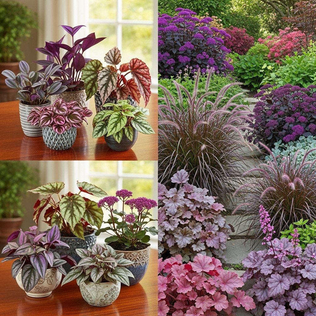 Transform your indoor and outdoor spaces with an array of vibrant plants boasting spectacular purple foliage.