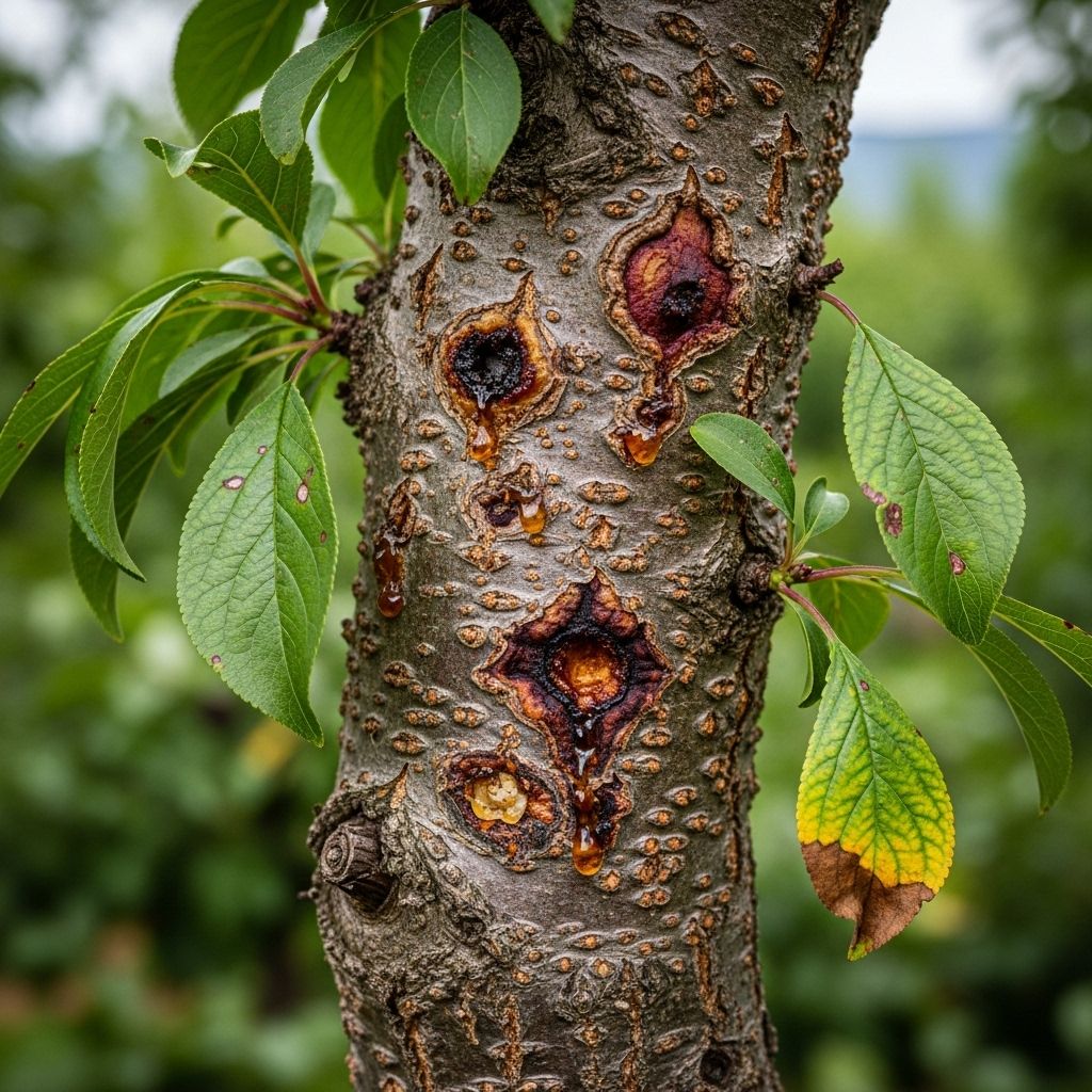 Identify, treat, and prevent plum tree diseases for healthy, productive harvests.