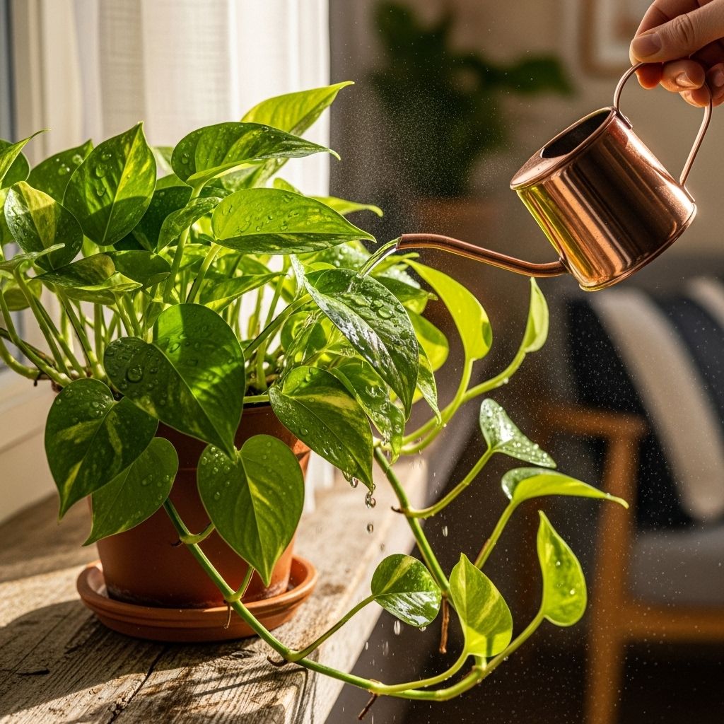 Unlock the secrets to perfect pothos watering, from soil moisture checks to troubleshooting common hydration problems.