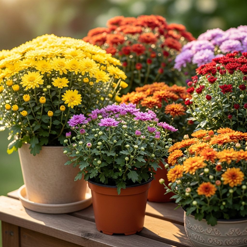 Chrysanthemums bring extra autumn color to gardens through a handful of easy care steps.