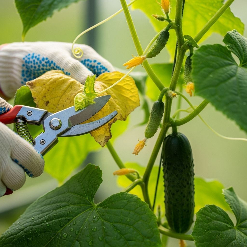 Unlock maximum cucumber harvests by mastering the art and science of pruning for healthier, more productive vines.