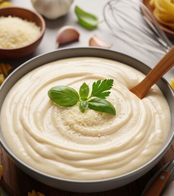 Velvety white sauce ready in minutes, bringing rich flavor to your pasta dishes!