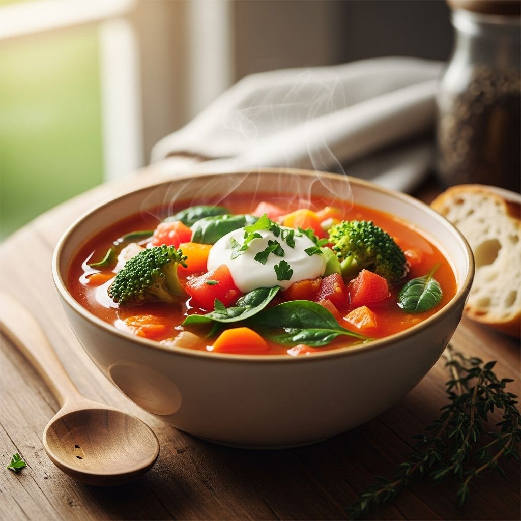 Easy Vegetable Soup Recipe: 30-Minute, 6-Serving Comfort Meal Wholesome, nutritious, and brimming with fresh flavor, this vegetable soup is perfect for busy weeknights or cozy family gatherings.