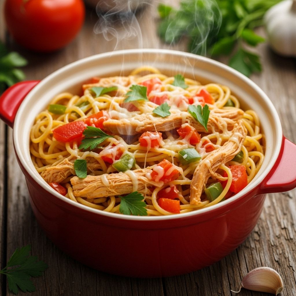 Easy Chicken Spaghetti Recipe: One-Pot Comfort In Under 1 Hour Savory flavors come together fast, delivering a cozy dinner everyone will adore!