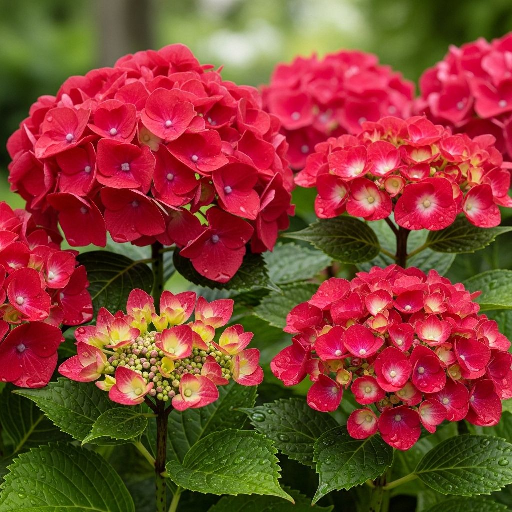 Bold blooms that shift with soil pH bring effortless color and contrast to borders.