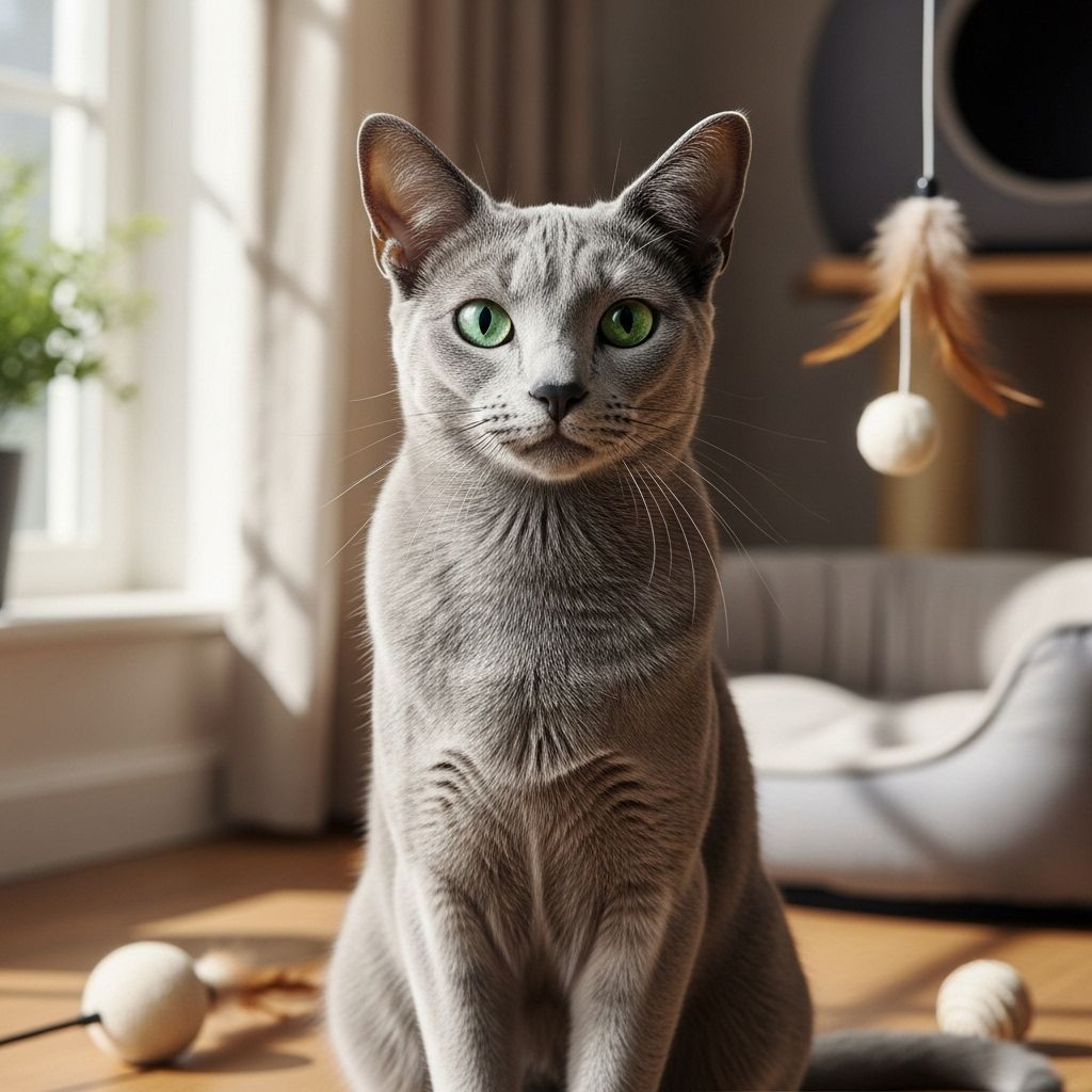 A poised feline whose quiet loyalty and shimmering coat bring elegance to everyday life.