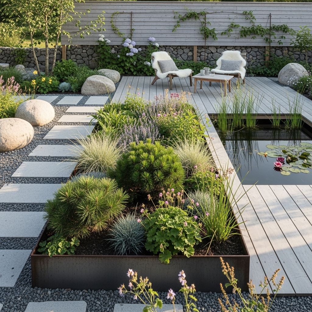 Transform any outdoor area into a calming haven with simple materials and natural elements.