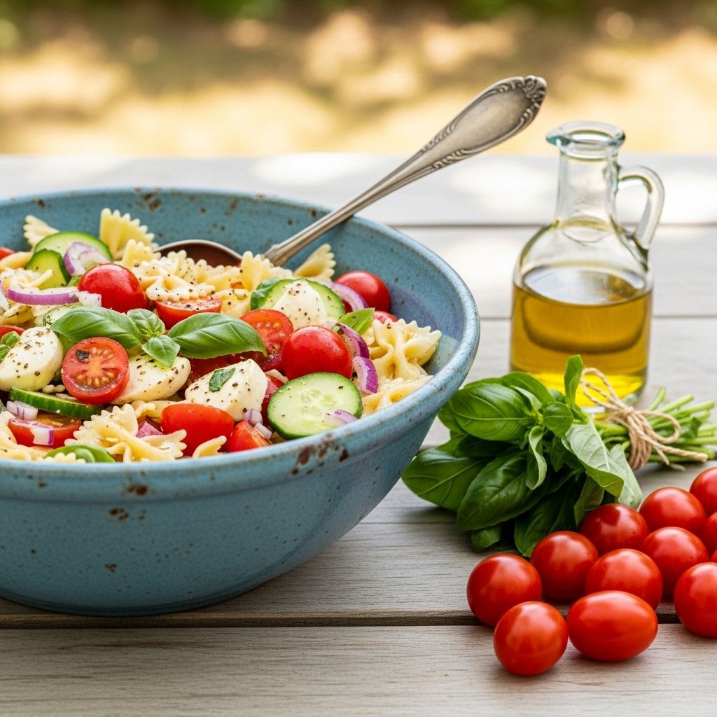 An easy-to-prepare Italian pasta salad that's perfect for picnics, potlucks, and summer gatherings