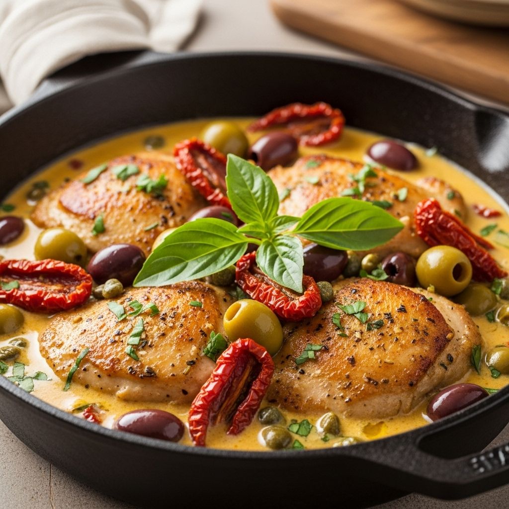 A decadent blend of garlic, herbs, and sun-dried tomatoes in every tender bite.