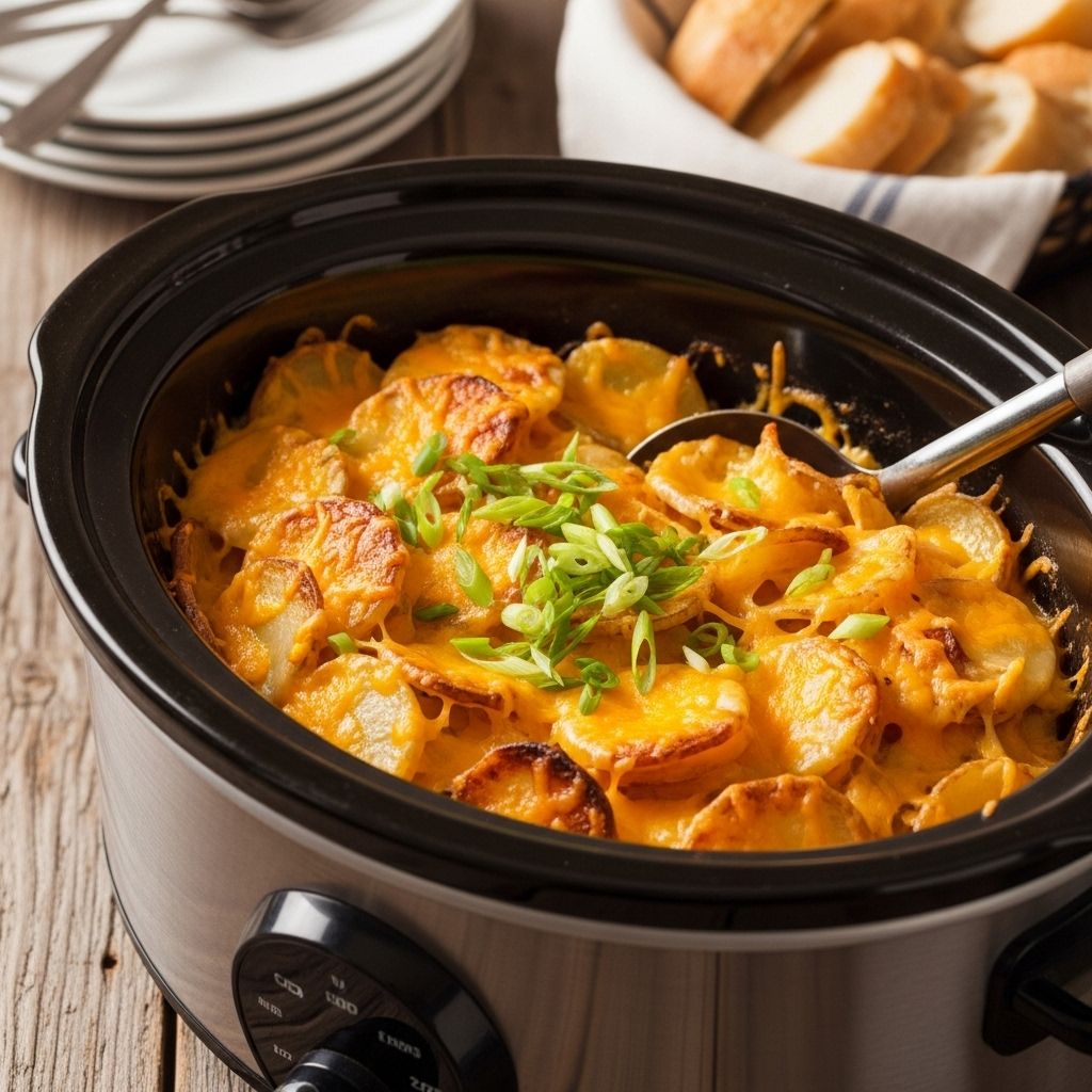 A delicious, creamy potato side dish that practically cooks itself in your crockpot