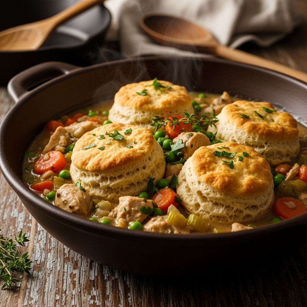 Experience the unmatched comfort of tender chicken, hearty vegetables, and fluffy biscuits, all made effortlessly in your slow cooker—perfect for any family dinner.