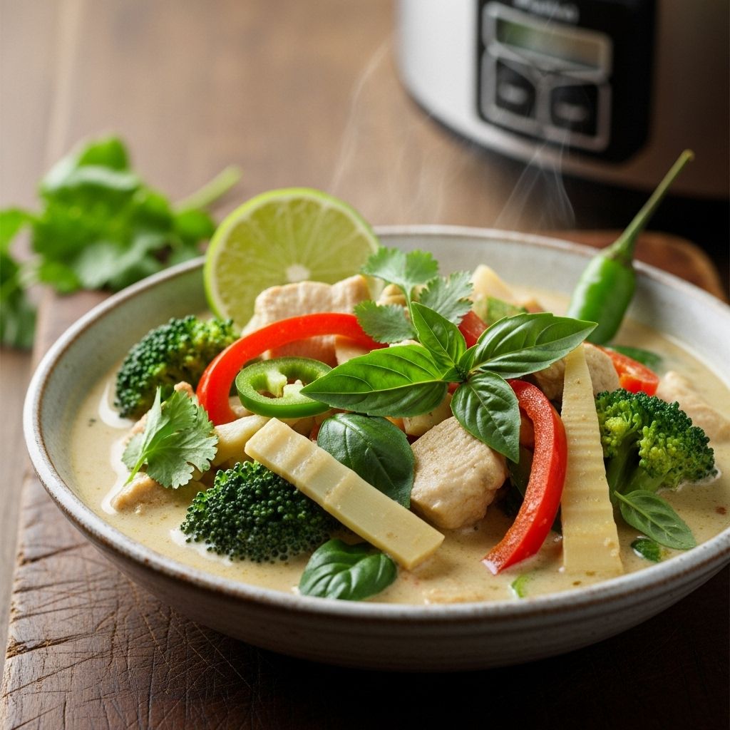 Slow Cooker Thai Green Curry Recipe: 6 Tips For Rich Flavor A fragrant, aromatic Thai green curry that simmers to perfection in your slow cooker with minimal effort