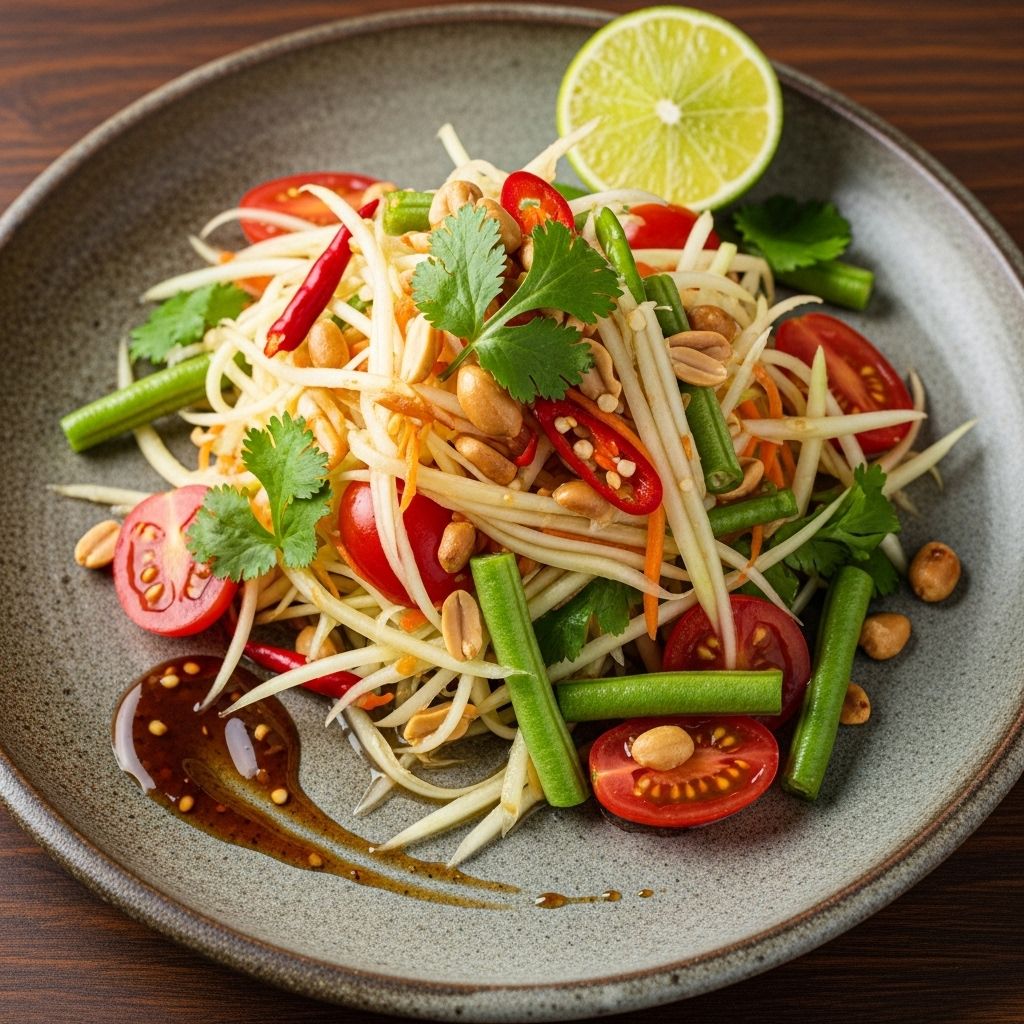 Discover the lively crunch and heat-sweet harmony that make this dish unforgettable.