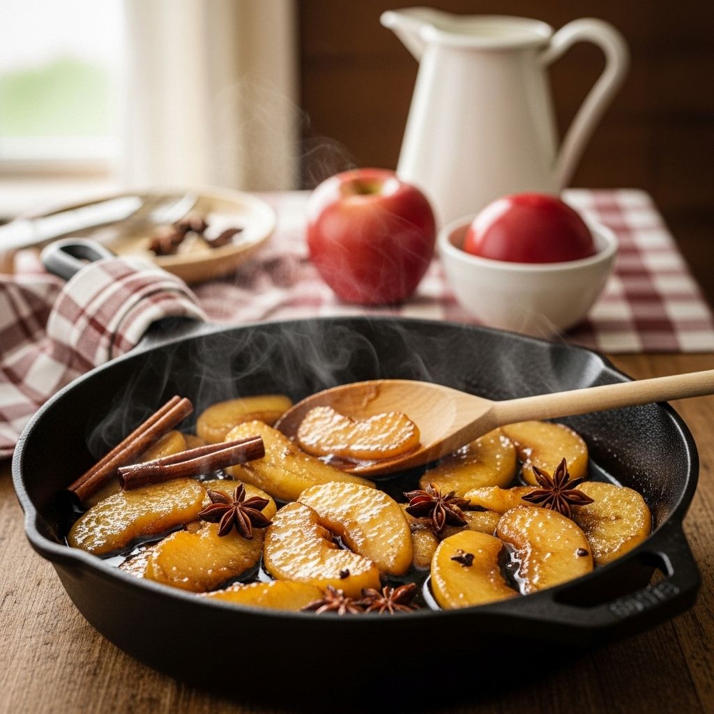 Classic skillet comfort with tender, spice-kissed fruit ideal for breakfast or dessert.