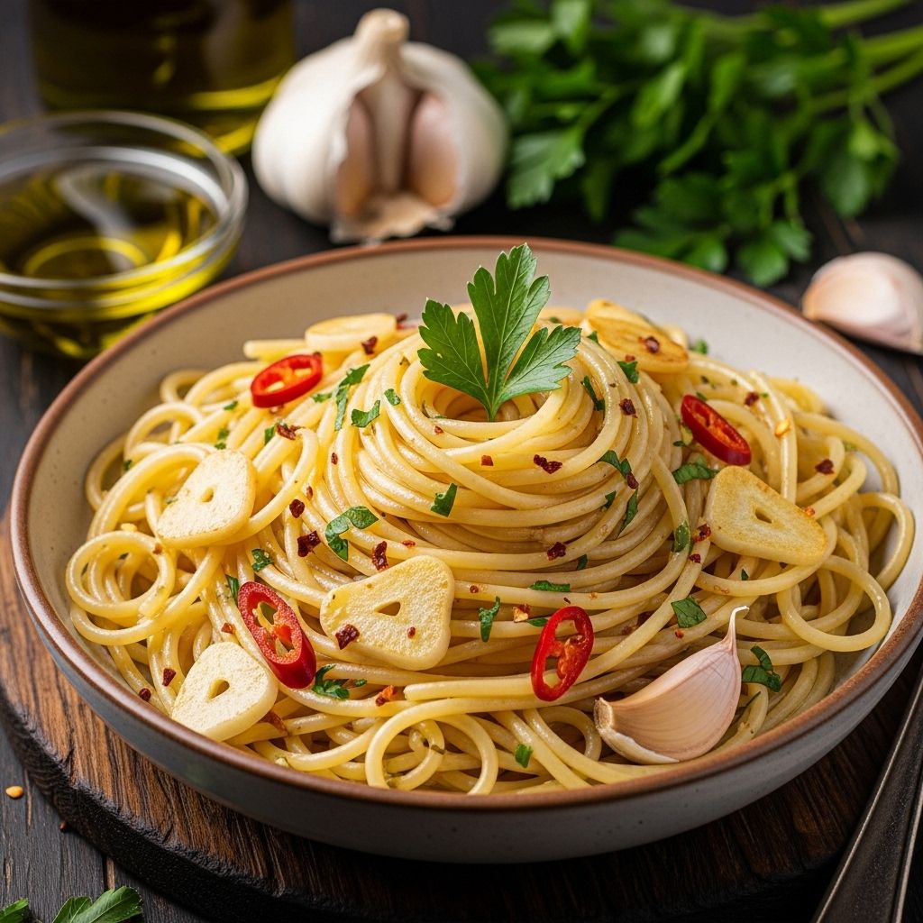 A minimalist approach transforms basic pantry staples into a gourmet pasta experience.