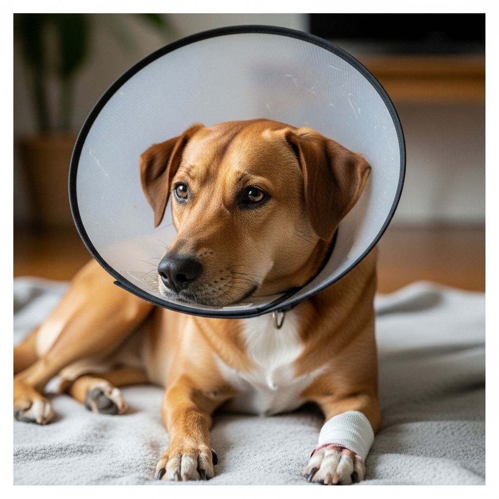 A snug recovery suit and playful diversions help promote swift healing and comfort.