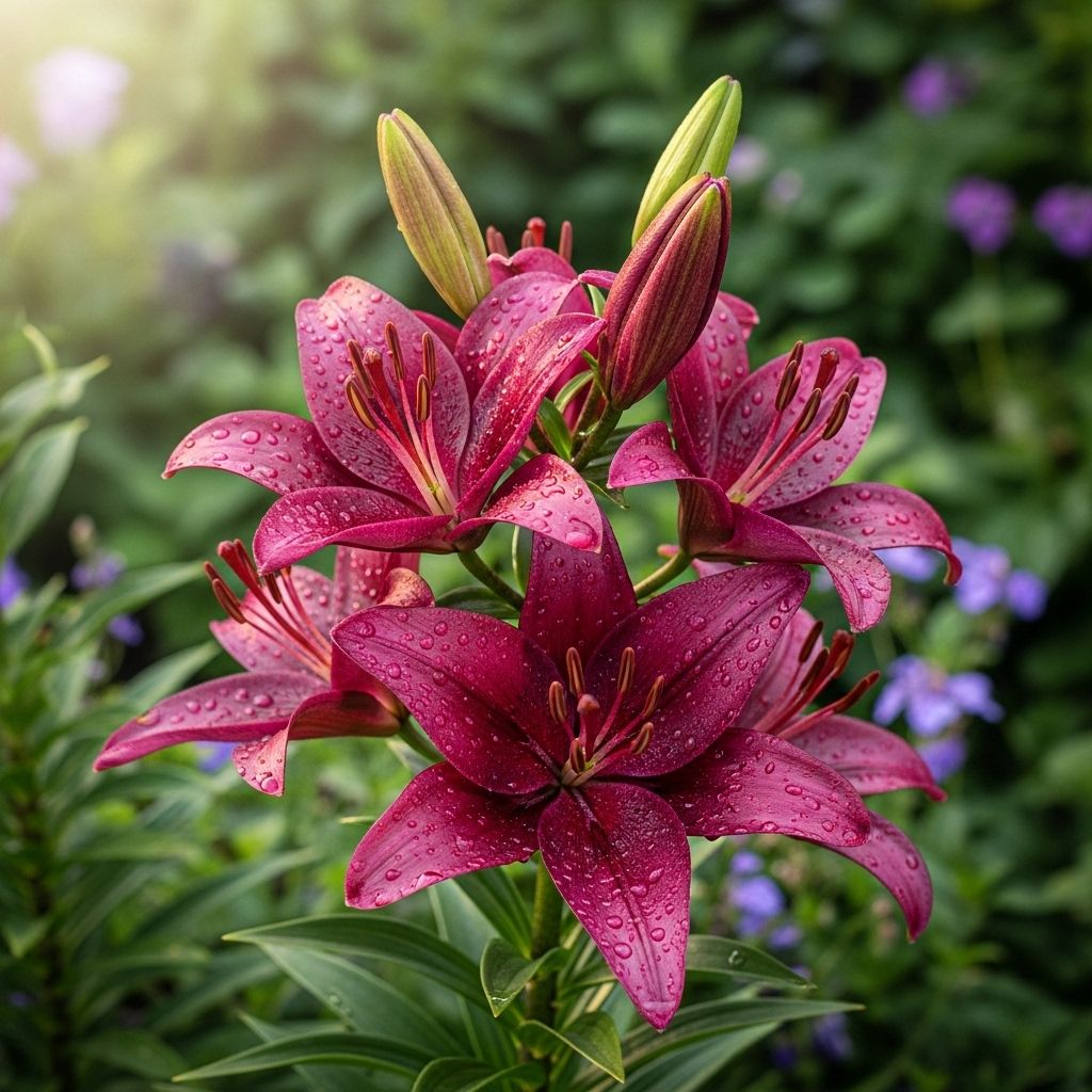 Discover the breathtaking beauty of purple lilies from delicate lavender to rich eggplant hues for your garden landscape