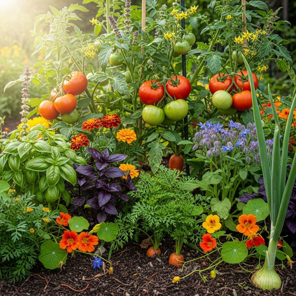 Thoughtful pairings of herbs and veggies naturally protect foliage and boost soil health.