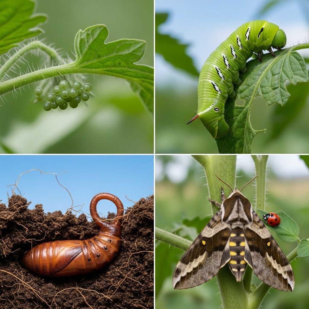 Tomato Hornworm Life Cycle: 4 Stages Explained & Control Tips From tiny eggs to giant caterpillars and moths, explore the life cycle, identification, damage, and control of tomato hornworms in your garden.