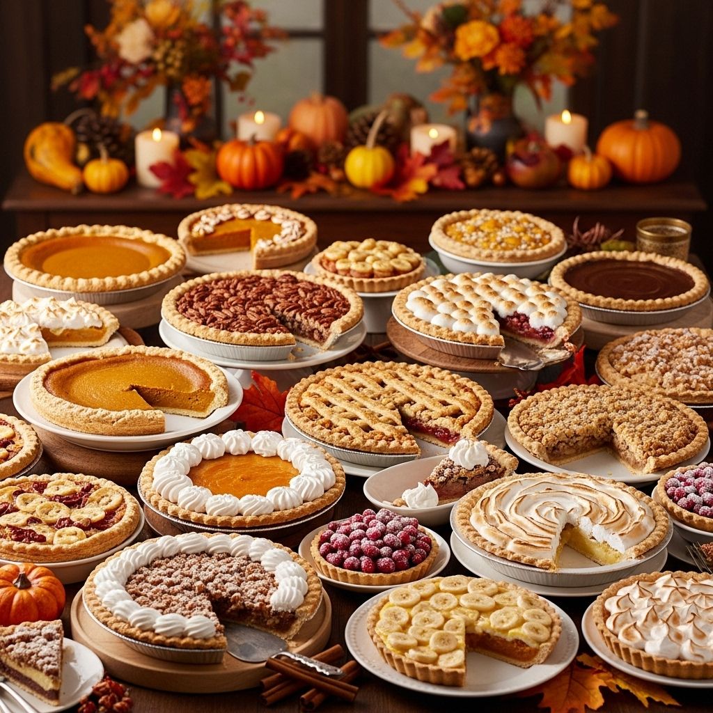 Explore classic and creative pies perfect for every Thanksgiving feast, from pumpkin to pecan and apple to chocolate.