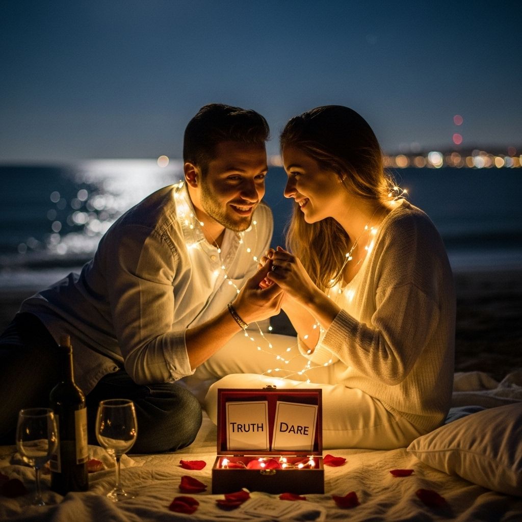 Playful prompts encourage honest sharing, laughter, and deeper connection on date night.