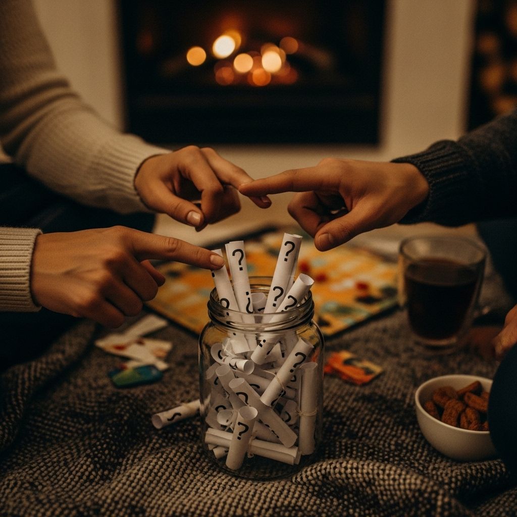 Lighthearted prompts that help partners connect, laugh, and forge lasting emotional bonds.