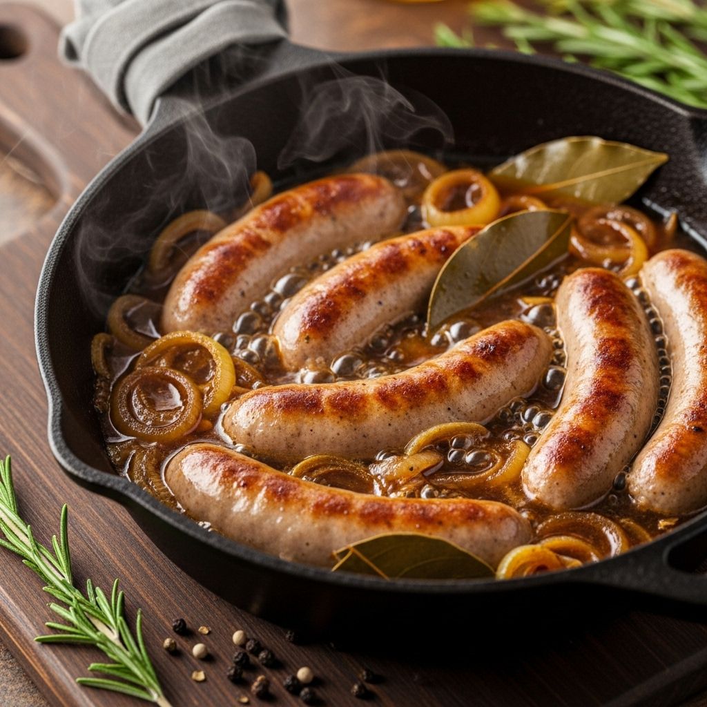 Discover the secrets to juicy, flavorful beer brats—boiled, grilled, and bursting with classic and customizable toppings.