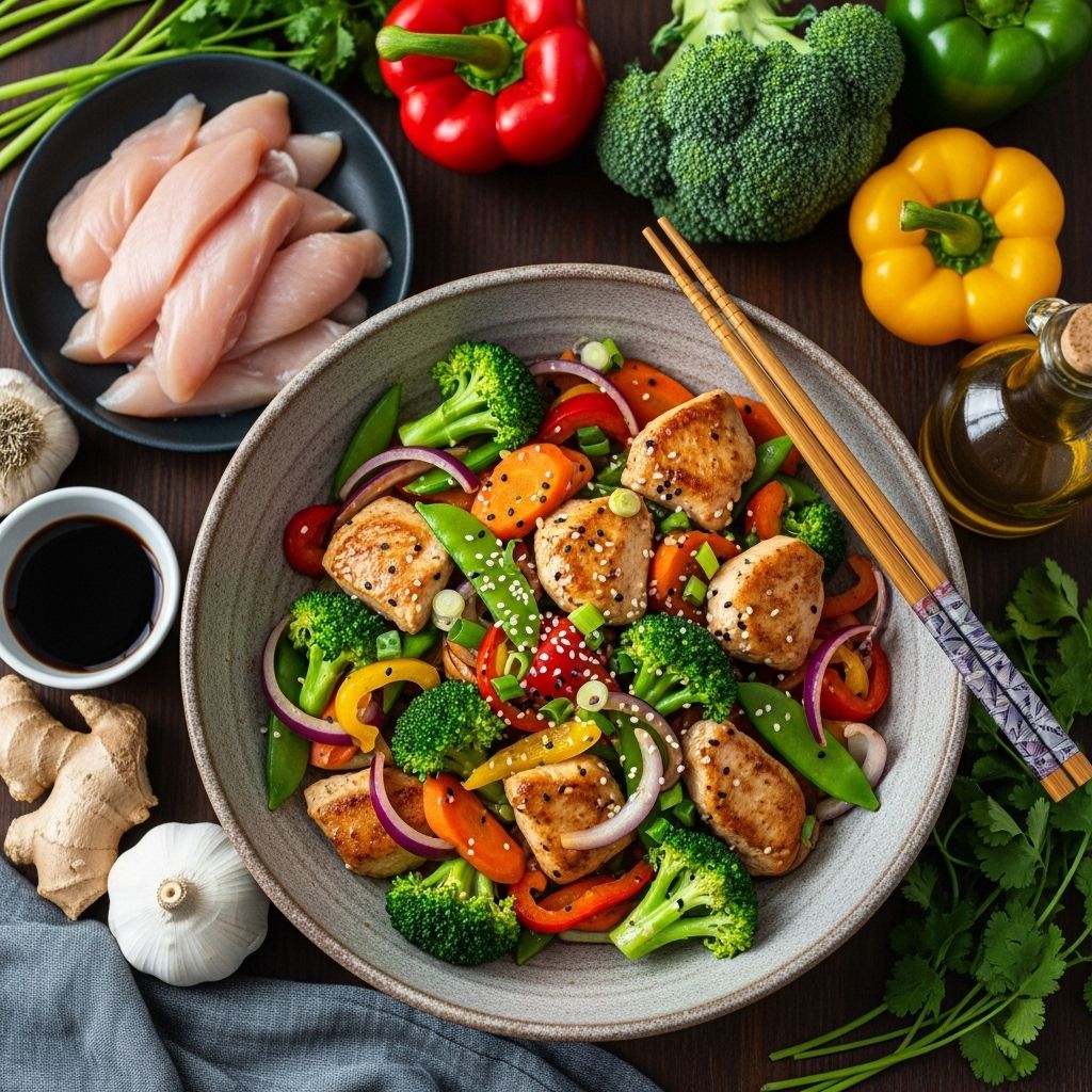 Protein and crisp vegetables in savory sauce make weeknight meals effortless.