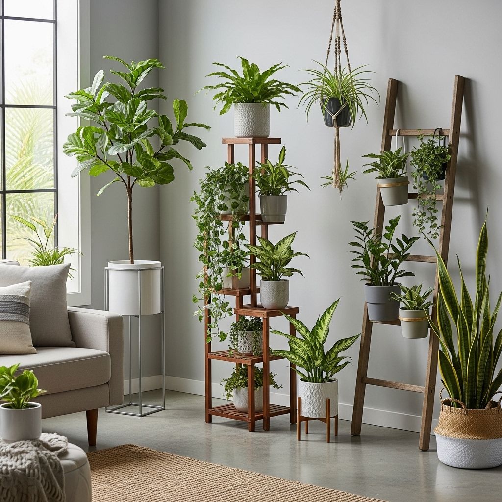 Versatile display options bring botanical beauty and improved air circulation indoors.