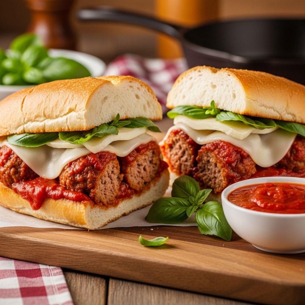 Ultimate Meatball Sandwich Recipe: A Hearty Classic Reimagined A toasted baguette cradles savory meatballs and gooey cheese for next-level satisfaction.
