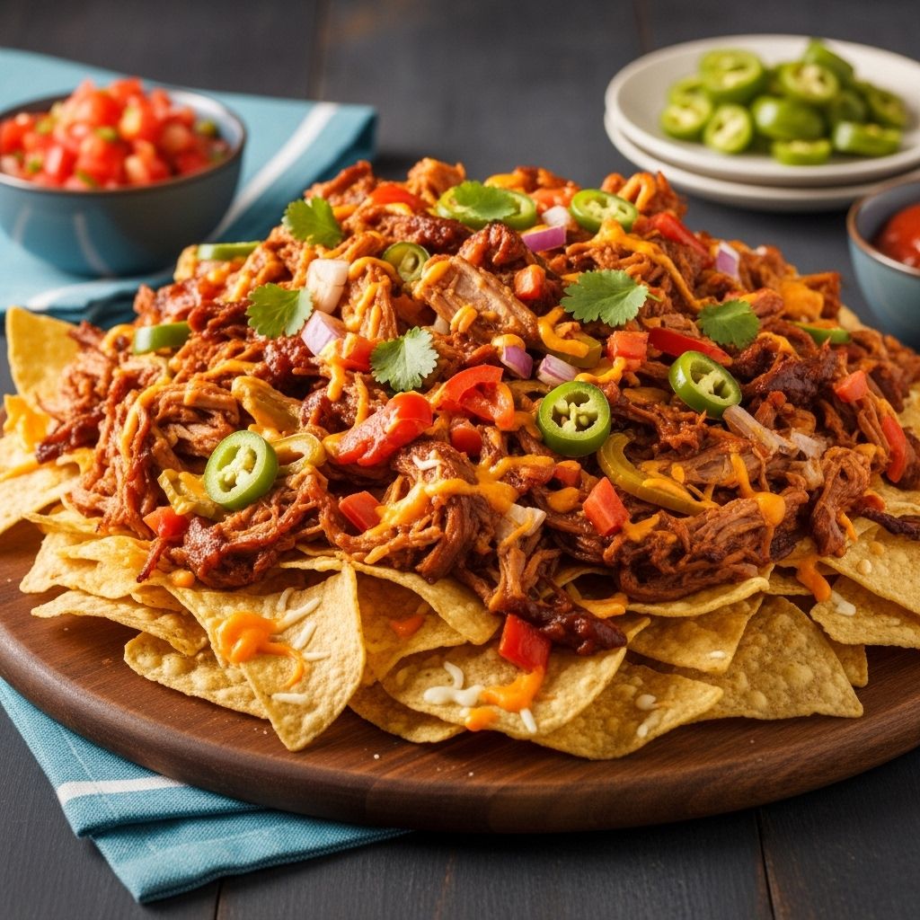Transform ordinary nachos into an extraordinary feast with tender pulled pork and flavorful toppings