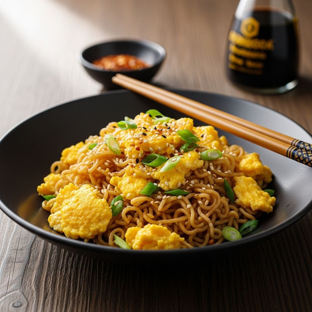 Transform humble ramen noodles into a satisfying meal with this delicious egg scramble