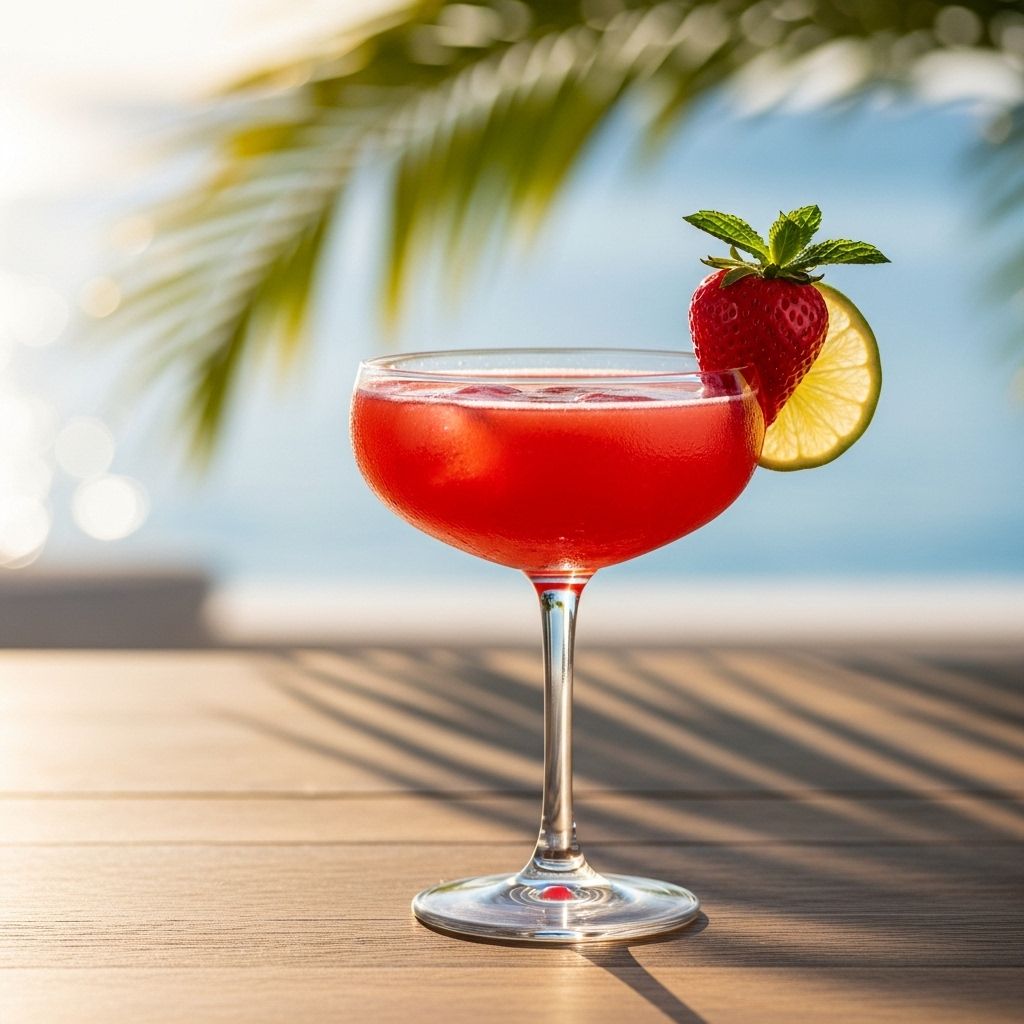 Transform your summer gatherings with this perfect blend of sweet strawberries, citrus, and rum