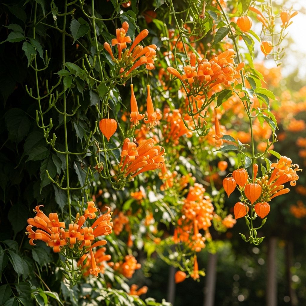 Explore the most stunning orange-flowered vines and climbers to transform any garden with vibrant color and vertical beauty.