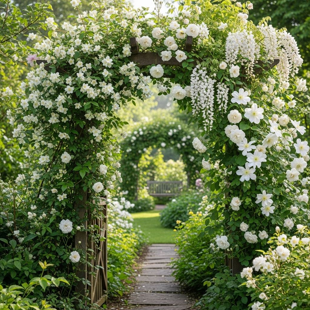Transform your garden with elegant white flowering vines that add beauty without overwhelming your landscape
