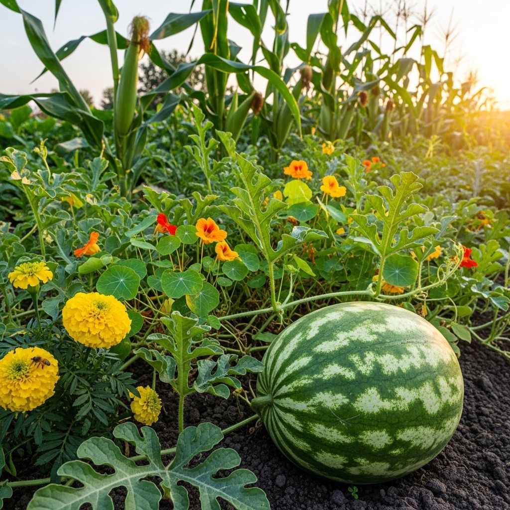 Use aromatic deterrents and nitrogen-fixing allies for sweeter melon patches.