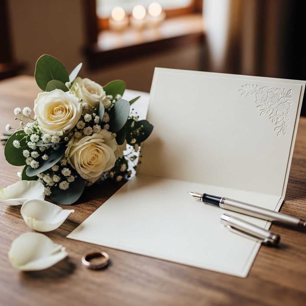 Discover the perfect wedding wishes, touching messages, and meaningful quotes to write in any wedding card, tailored for every couple and occasion.