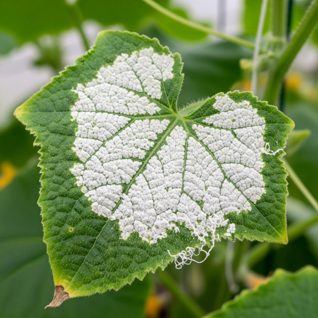 Unravel the causes, prevention, and treatment of white powdery mildew on cucumber leaves for a thriving harvest.
