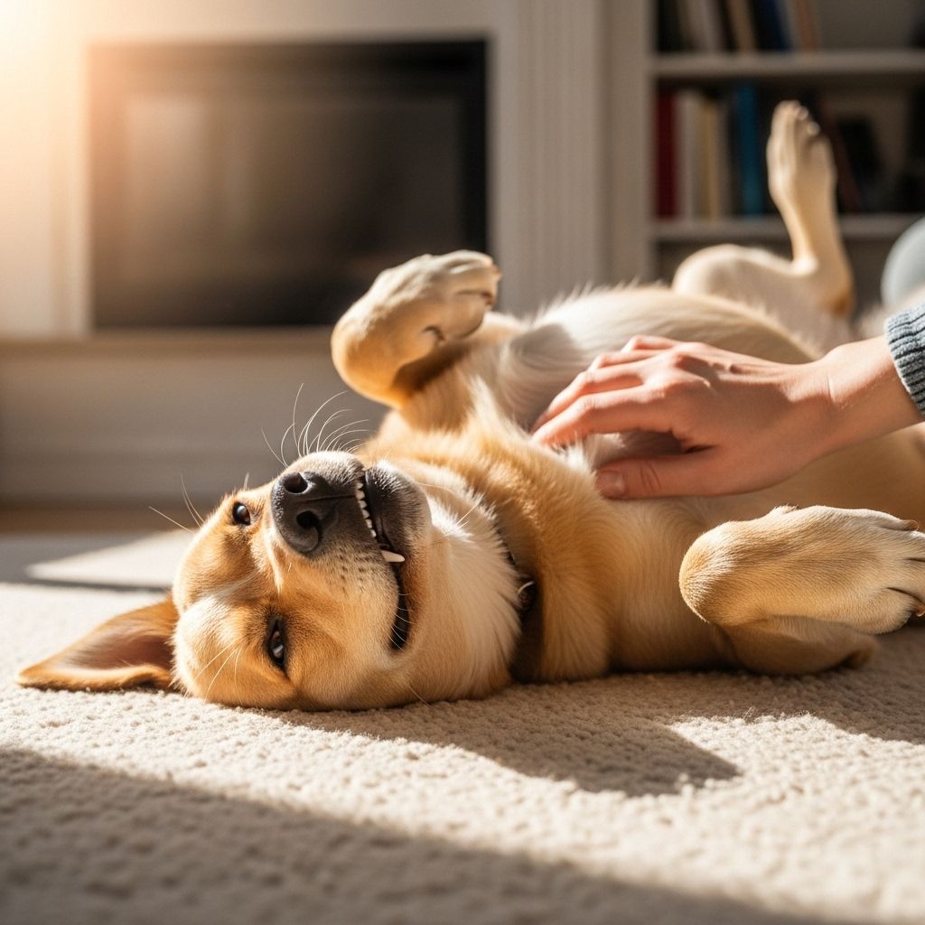 A simple touch that reveals a canine’s trust and comfort through subtle signals.