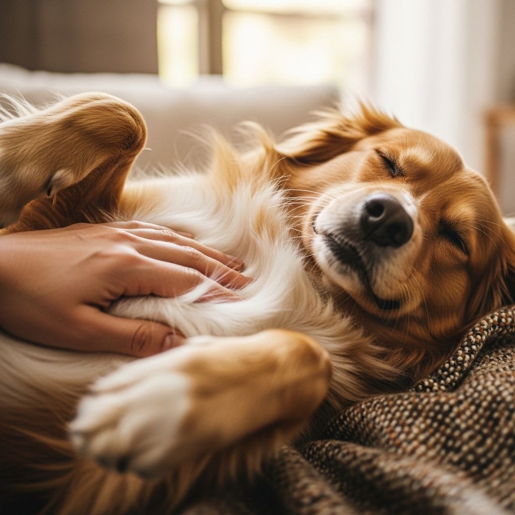 Gentle stomach strokes reveal trust cues and soothe nerves for a deeper pet-human bond.